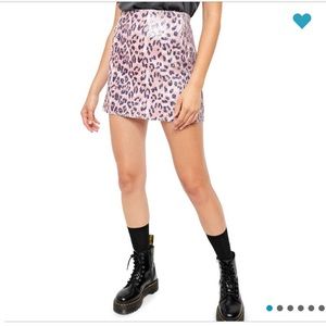 Free People Pink Cheetah sequin skirt